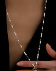 Pearl Beaded Chain Necklace.