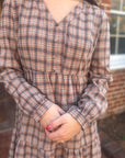 Plaid Long Sleeve Dress