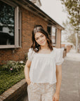 Puff Sleeve Babydoll Top- White