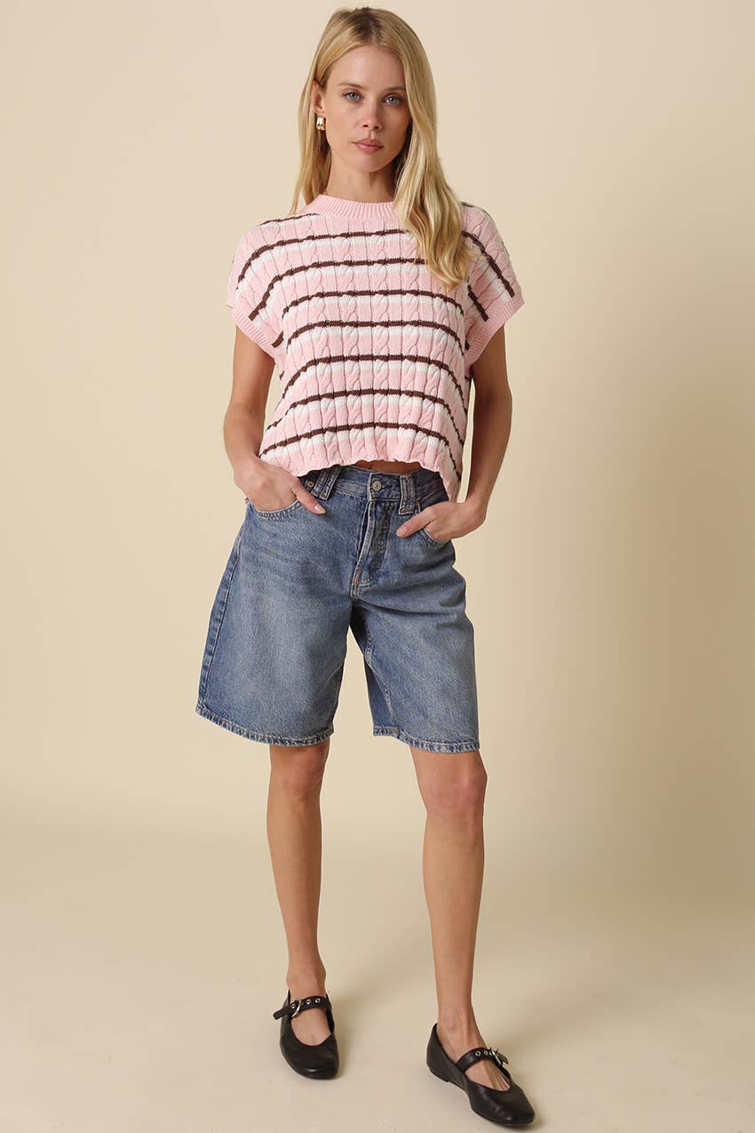 Laci Striped Knit Vest