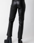 City Girl Faux Leather Pants- Black