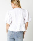 Tie Front Top- White