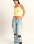 Basic Crop Cami Top- Butter