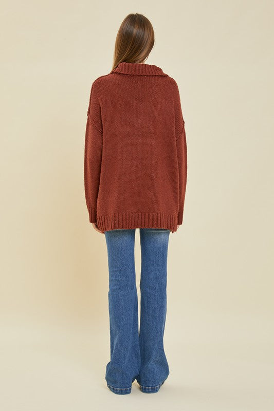 Brown Cable Knit Sweater