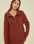 Brown Cable Knit Sweater