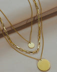 Disc Charm Multi Layer Necklace