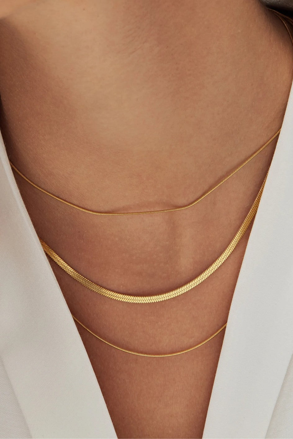 Chain 3 Layer Necklace- Gold