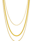 Chain 3 Layer Necklace- Gold
