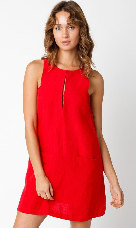 Red Linen Dress