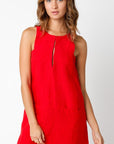 Red Linen Dress