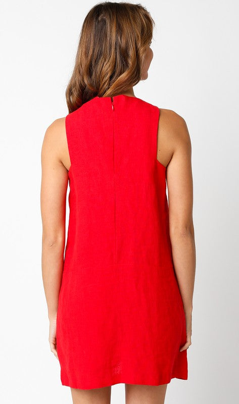 Red Linen Dress