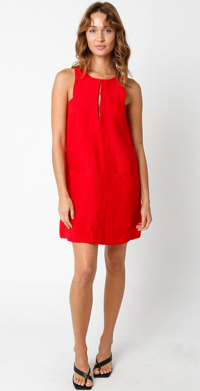 Red Linen Dress