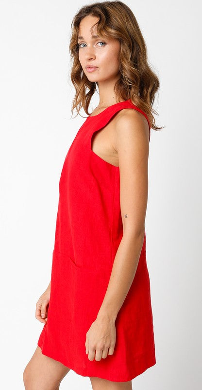 Red Linen Dress