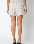 Tailored Linen Shorts- Khaki