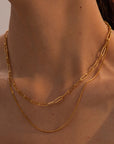 Paperclip Chain Multi Layer Necklace
