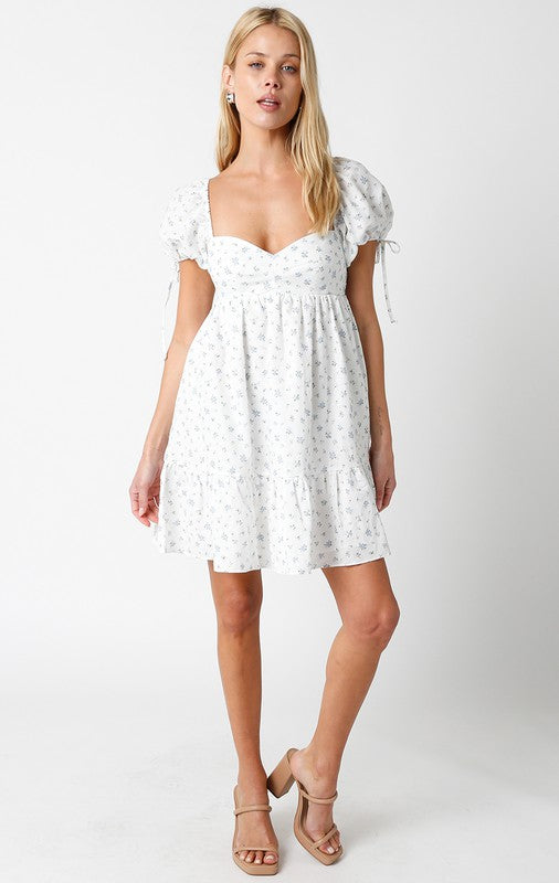 Babydoll Mini Dress- Hydrangea