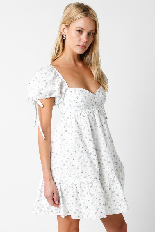 Babydoll Mini Dress- Hydrangea