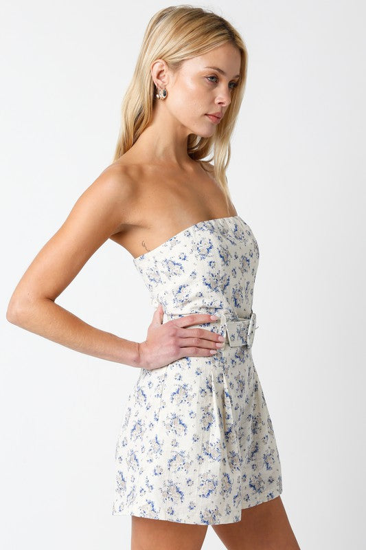 Floral Strapless Romper