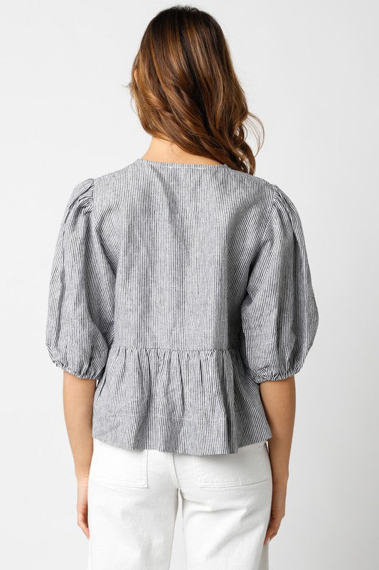 Striped Bow Top