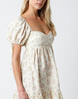 Babydoll Mini Dress- Rose Garden