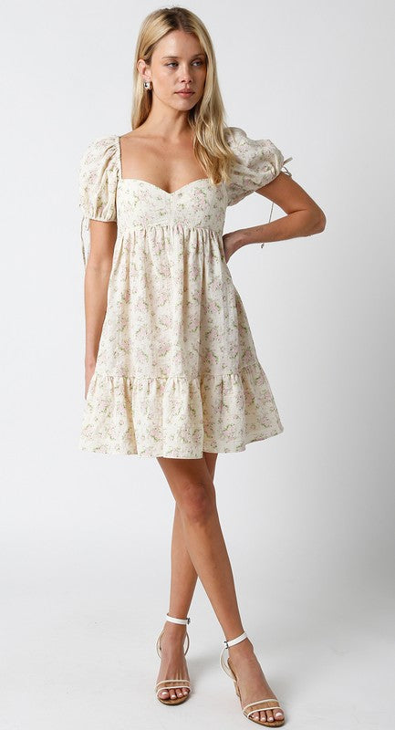 Babydoll Mini Dress- Rose Garden