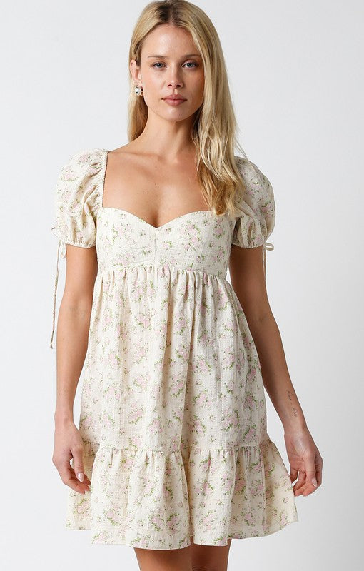 Babydoll Mini Dress- Rose Garden