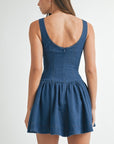 Denim Button Front Mini Dress
