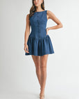 Denim Button Front Mini Dress