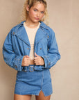 Hallie Crop Denim Trench Coat