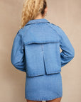 Hallie Crop Denim Trench Coat