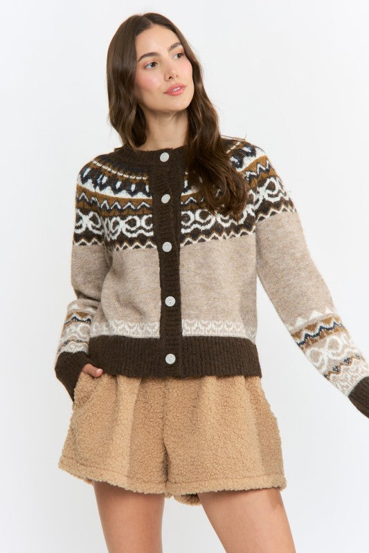 Nordic-inspired Wool-blend Cardigan