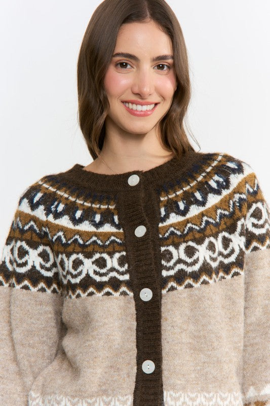 Nordic-inspired Wool-blend Cardigan