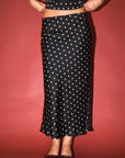 Polka Dot Satin Skirt