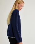 Scallop Trim Cardigan