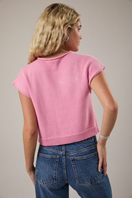 A Subtle Shift Sweater Top - Pink