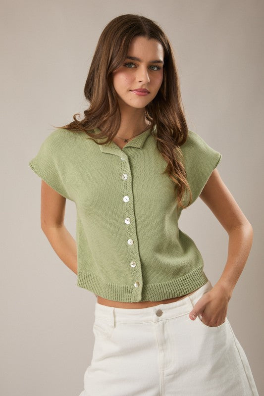 A Subtle Shift Sweater Top - Sage