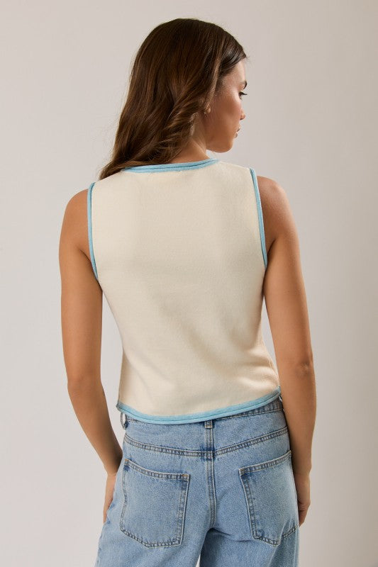 Mayci Contrast Sweater Top