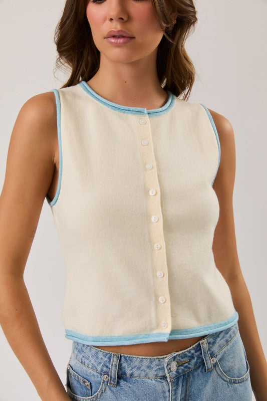 Mayci Contrast Sweater Top