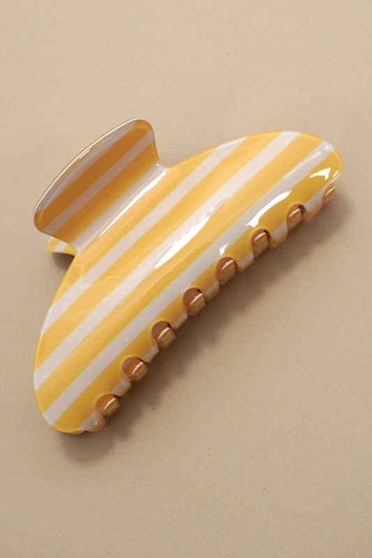 Stripe Claw Clip- Lemon