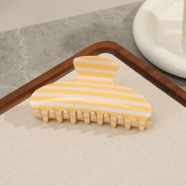 Stripe Claw Clip- Lemon
