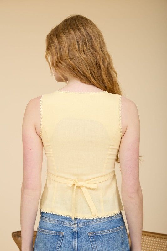 On a Whim Top- Butter Yellow