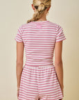 Relaxed Ribbed Lounge Shorts With Elastic Waist