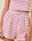 Relaxed Ribbed Lounge Shorts With Elastic Waist