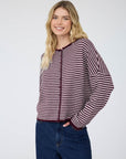 Stay Awhile Cardigan- Burgundy