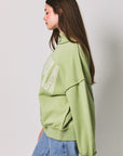 "matcha" Mock Neck Sweatshirt