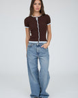 Contrast Trim Short Sleeve Cardigan