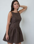Plaid Button Front Mini Dress