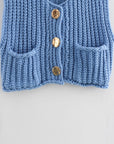 Chunky Knit Vest- Blue