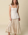 Brooke Tiered Maxi Skirt — Khaki