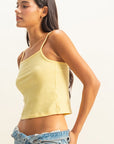 Basic Crop Cami Top- Butter